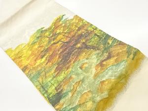 リサイクル 引箔抽象樹木模様名古屋帯